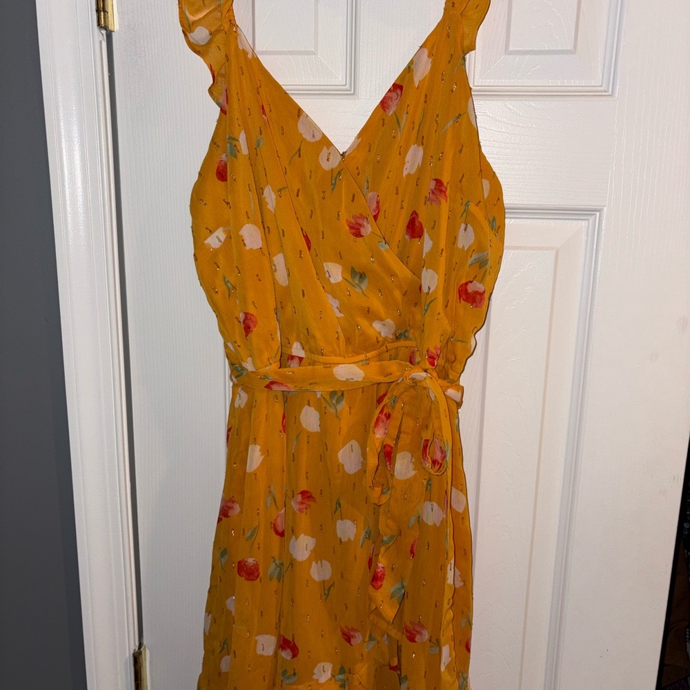 LC Lauren Conrad Clementine Orange Floral Mini Dress